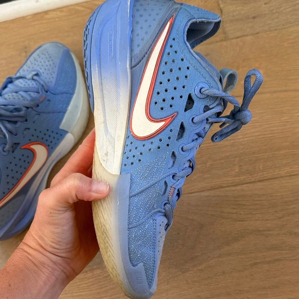 Never Worn Outside - Nike basketball Sneakers - Blue with White & Orange Swoosh